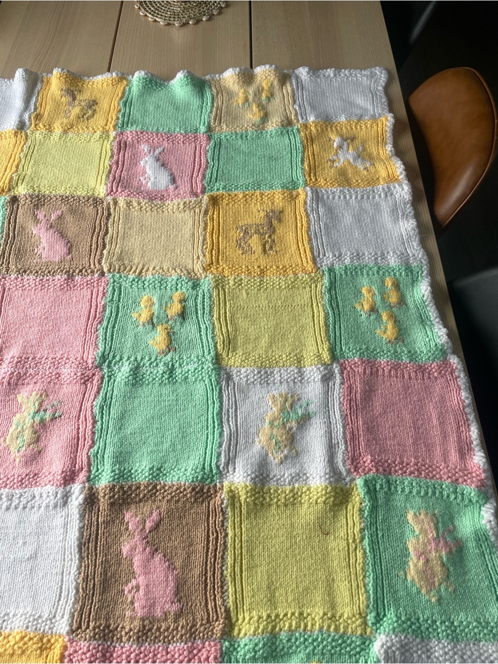 Handmade Pastel Patchwork Baby Quilt - baby quilt with bunnies, ducks ect